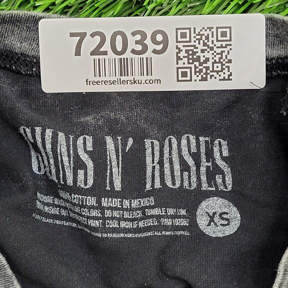 Guns-N-Roses Crop-Top Shirt Women XS/S 19x17 Baggy Acid-Wash - Picture 8 of 11